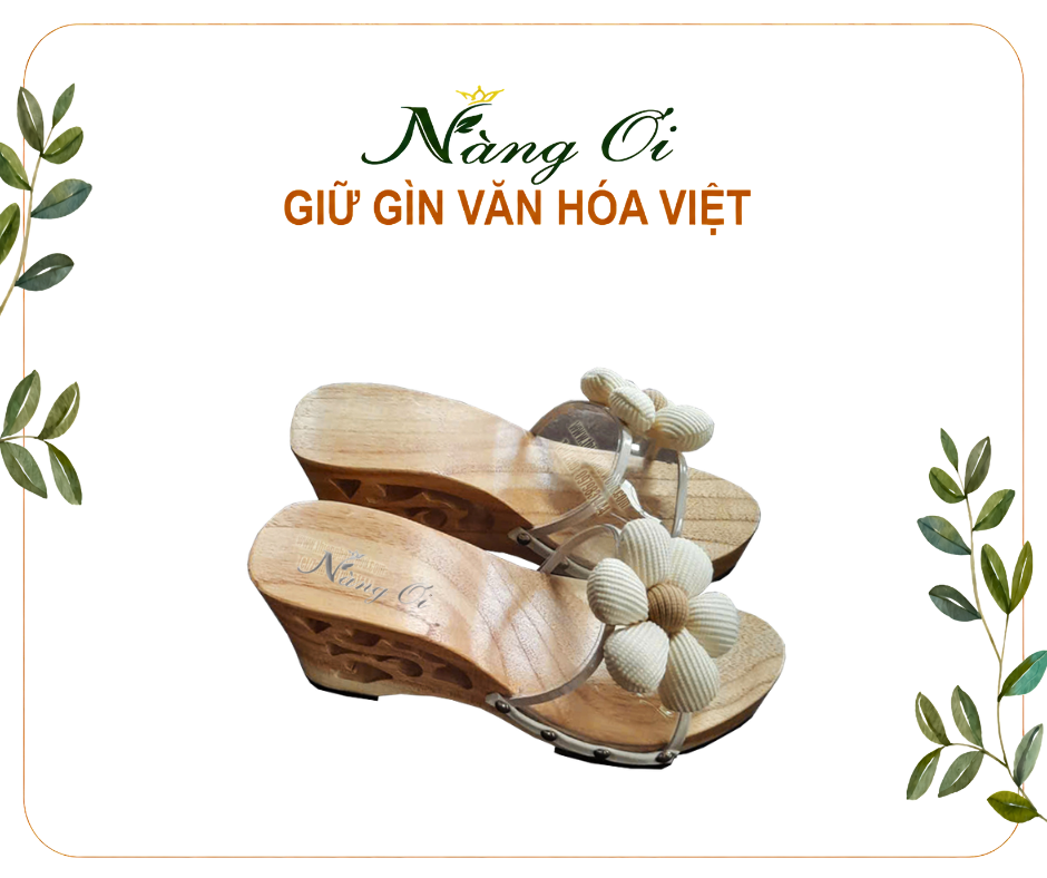 guốc lọng cổ truyền cao 7cm làm từ gỗ tự nhiên